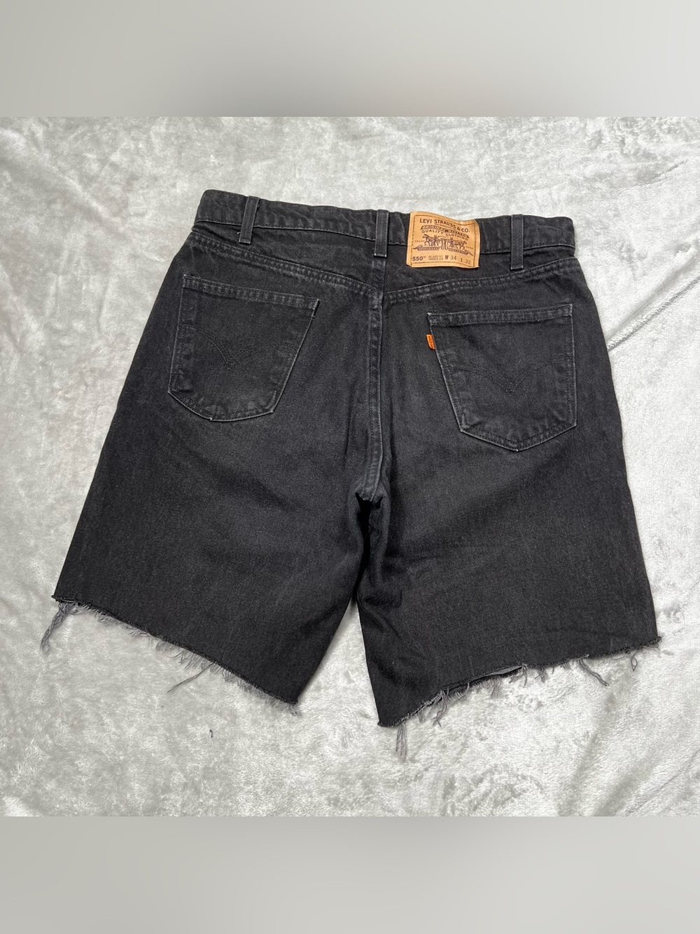 Vintage Levi’s 550 Relaxed Jorts Mens 34 Black Orange Tab USA Made Jean Shorts